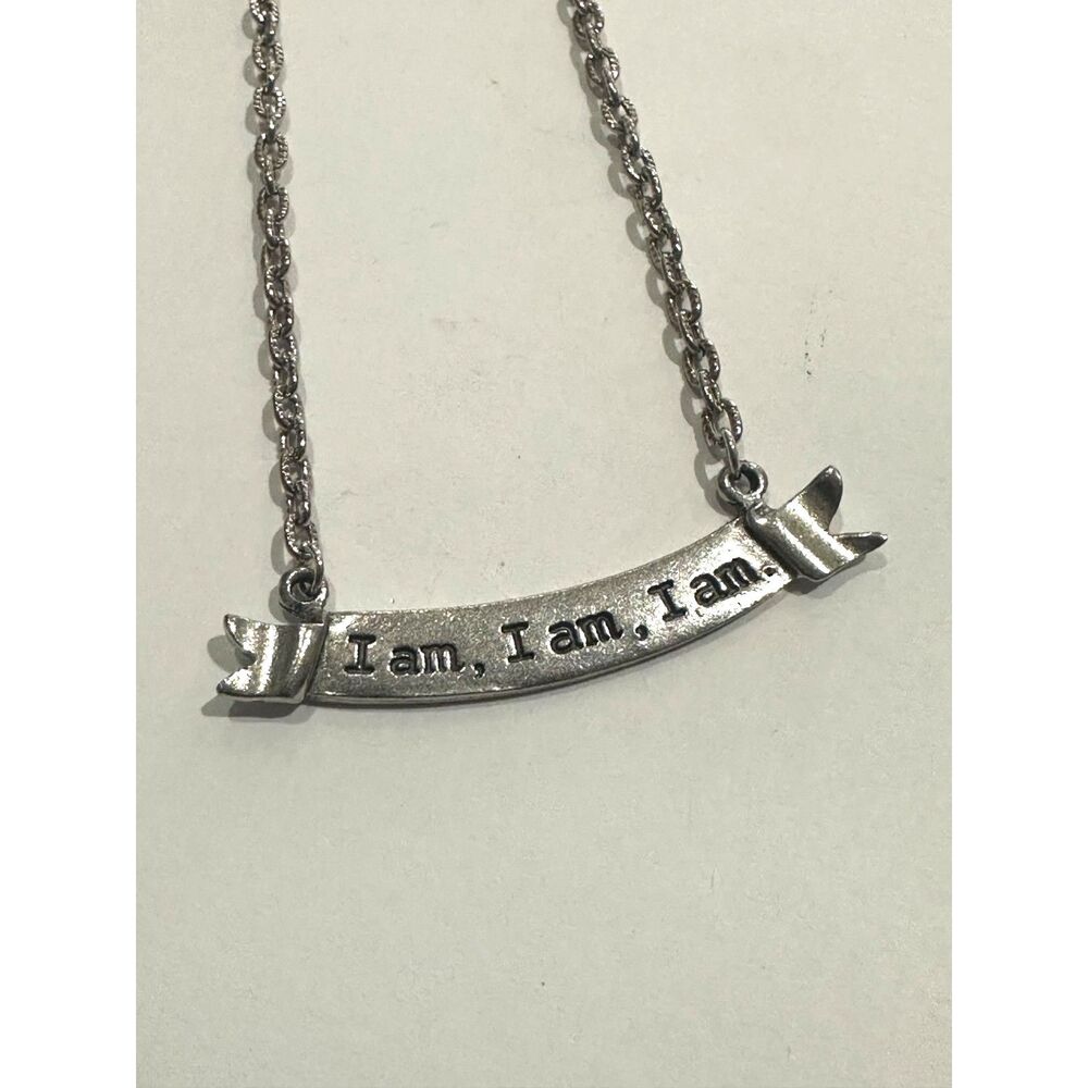 Sylvia Plath Inspired "I am, I am, I am" Banner Necklace